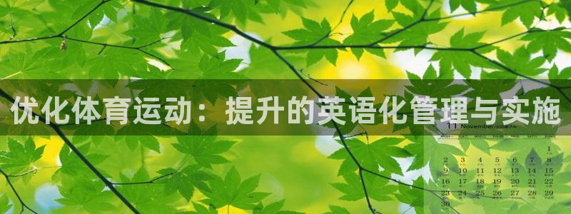 嗨王体育最新消息今天：优化体育运动：提升的英语化管理与实施